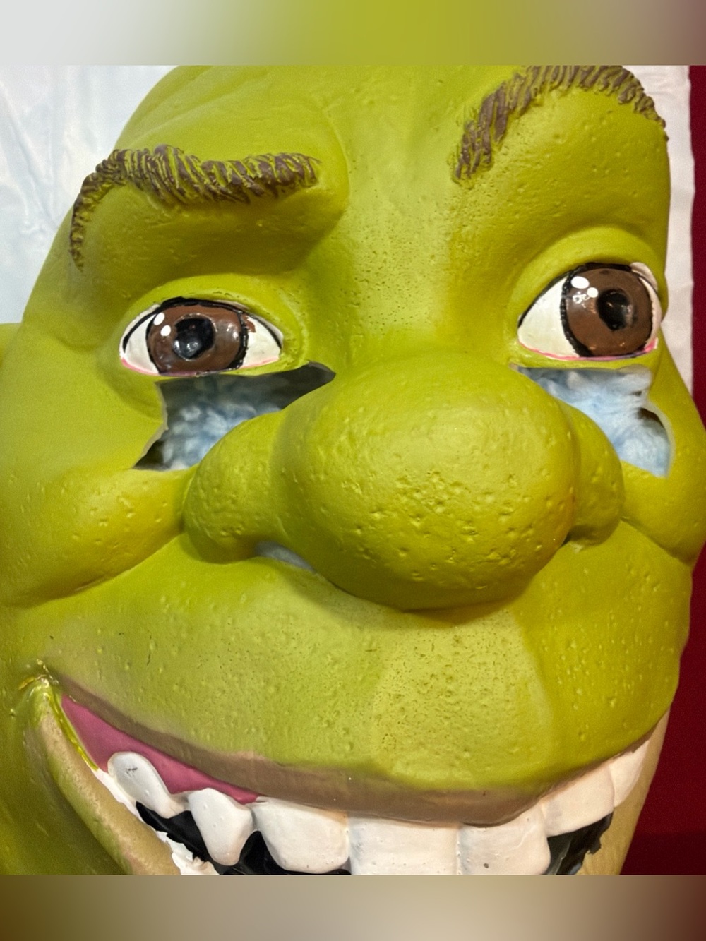 Dreamworks SHREK 2 Green Ogre Face Mask Head Strap White Teeth 2004 Fun Monster - Picture 15 of 15